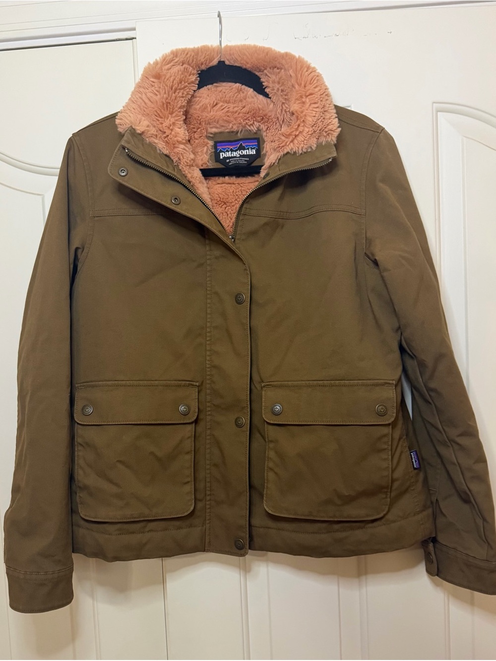 Patagonia Maple Grove Jacket Women’s M Owl Brown Pink Fleece